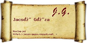 Jacsó Géza névjegykártya