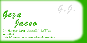 geza jacso business card