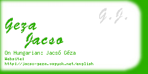 geza jacso business card